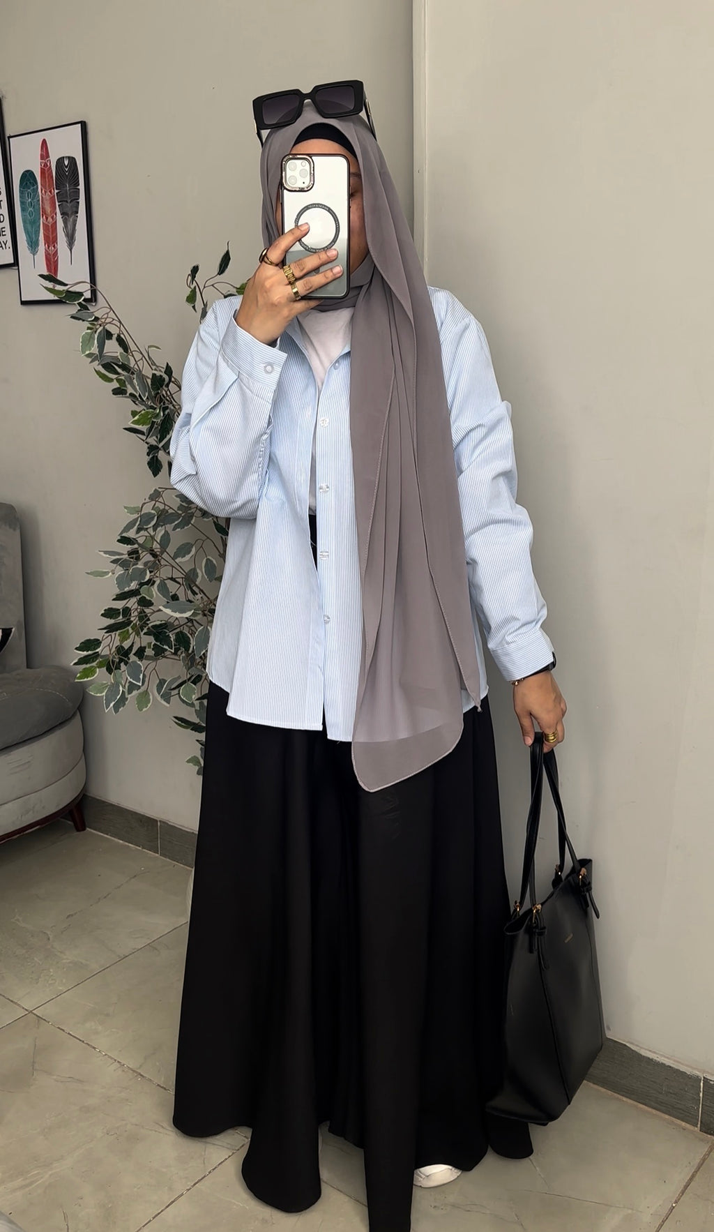 بنطلون جيبه كلوش اسود