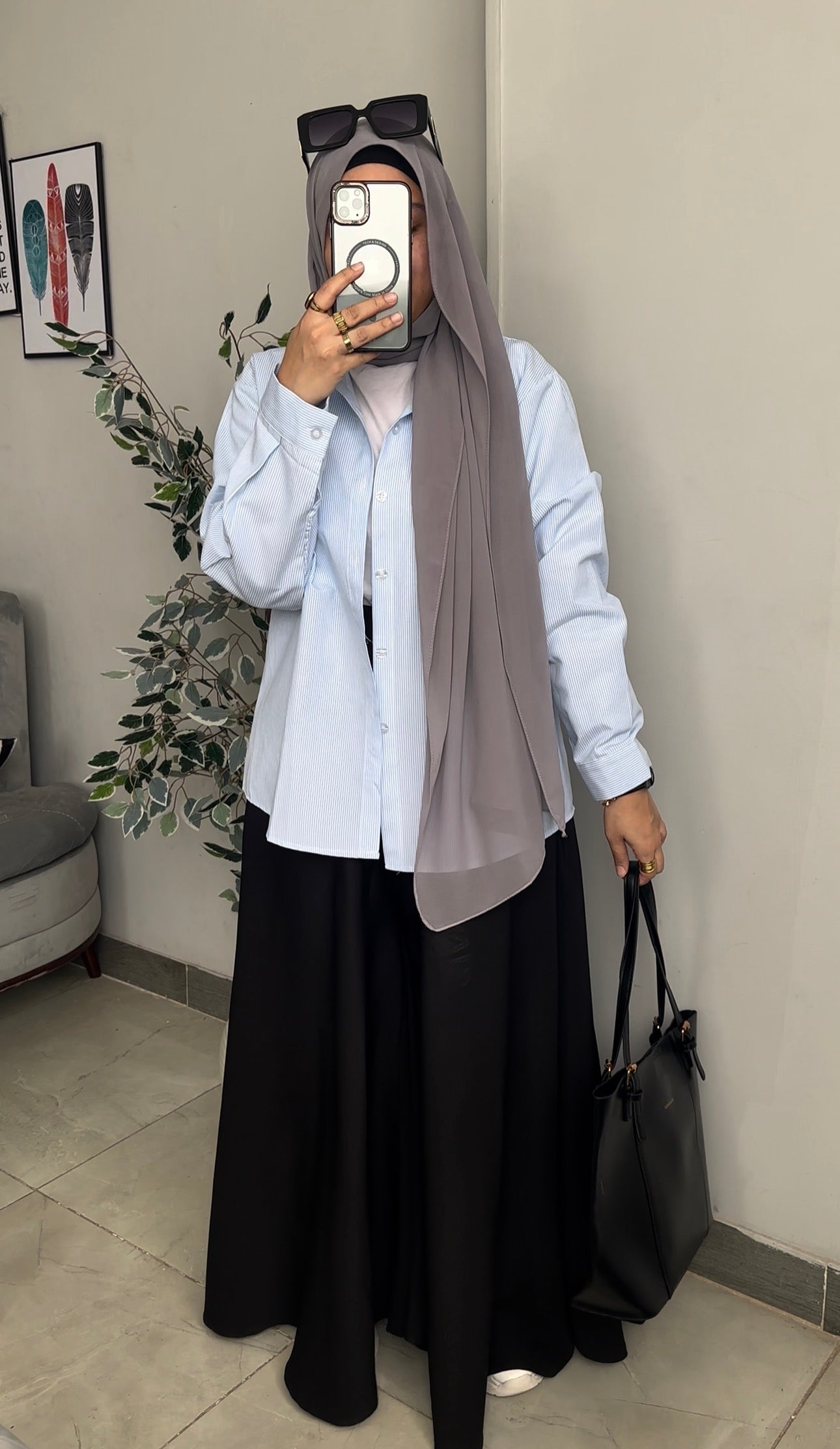 بنطلون جيبه كلوش اسود